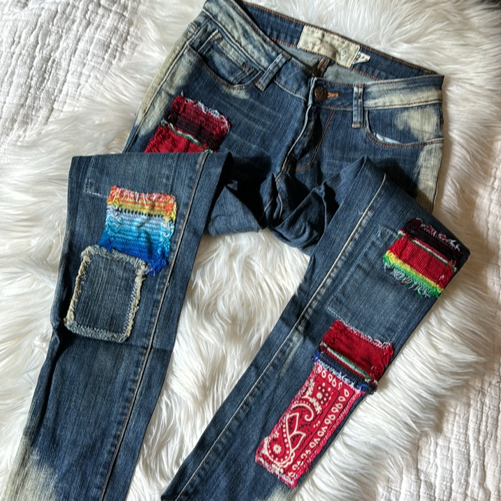 F R E E P E O P L E Patchwork Boho Skinny Jeans - image 3